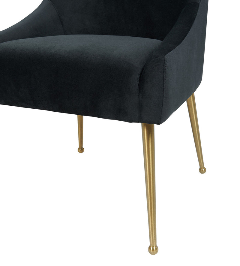 Prado Black Velvet With Gold Frame Chair - PROMOTION
