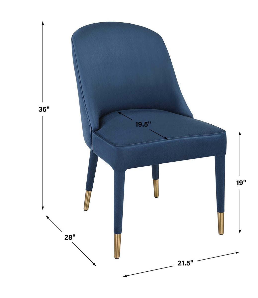 Alexa Sapphire Velvet Chair (Set of 2)