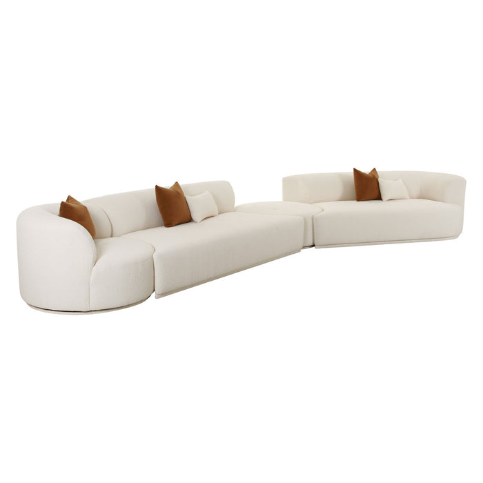 Pablo Cream Boucle 4-Piece Modular RAF Sectional - Luxury Living Collection