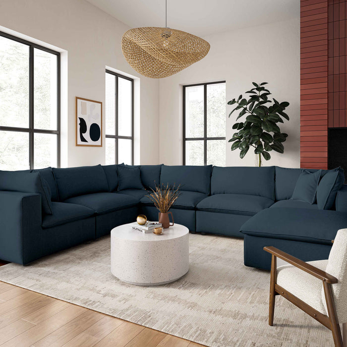 Carlie Navy Modular Large Chaise Sectional - Luxury Living Collection