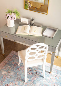 Seneca Desk - Winter Grey / Brass