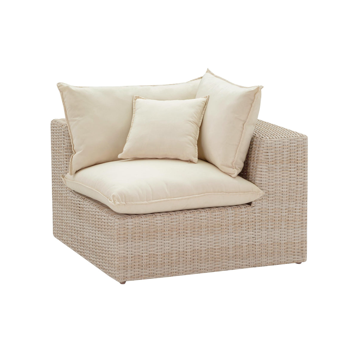 Cali Weather-Resistan Natural Wicker Outdoor Corner Chair