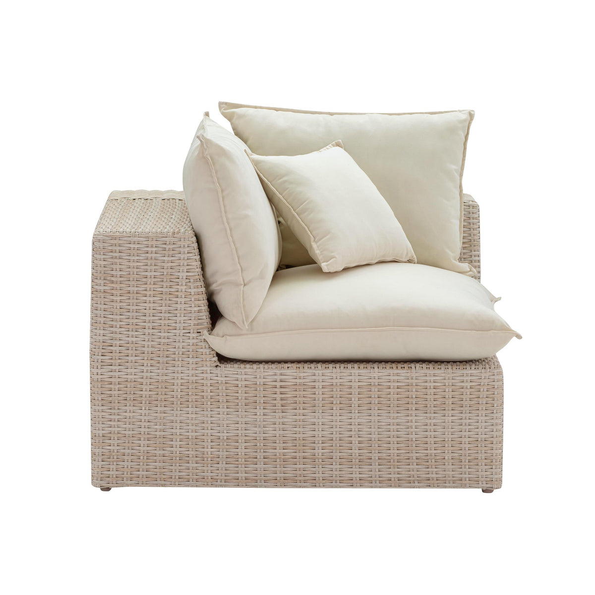 Cali Weather-Resistan Natural Wicker Outdoor Corner Chair