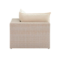 Cali Weather-Resistan Natural Wicker Outdoor Corner Chair