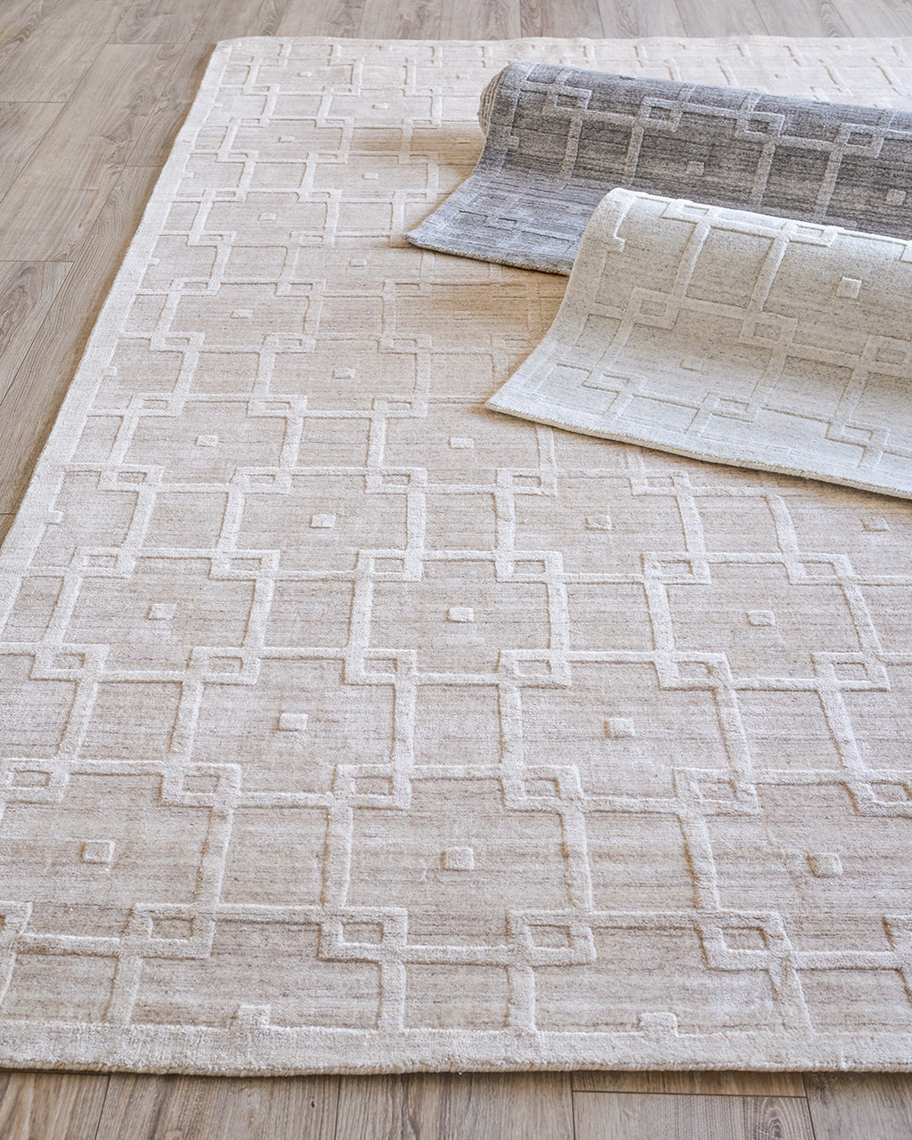 Cleo Textured Ivory Area Rug - Elegance Collection
