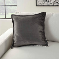 Solene 20" x 20" Charcoal Throw Pillow - Elegance Collection
