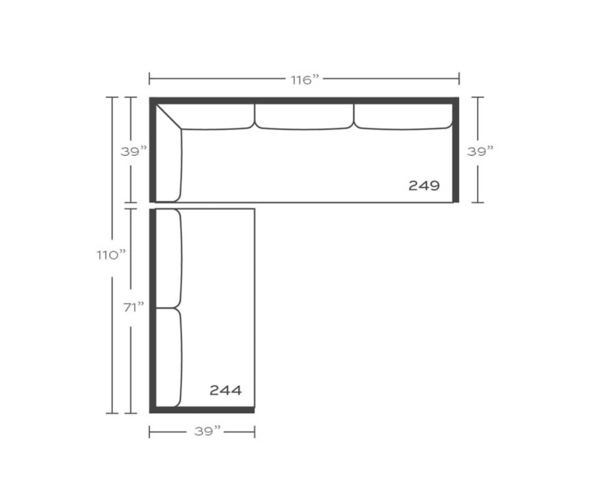 Decker 116" White/Ivory Cloud Sectional Sofa