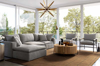 Cali Slate Performance Fabric Ottoman