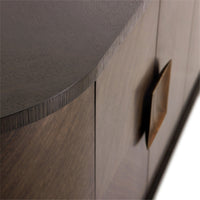 Arna 77.5" Brown & Vintage Brass Oval Sideboard/Credenza
