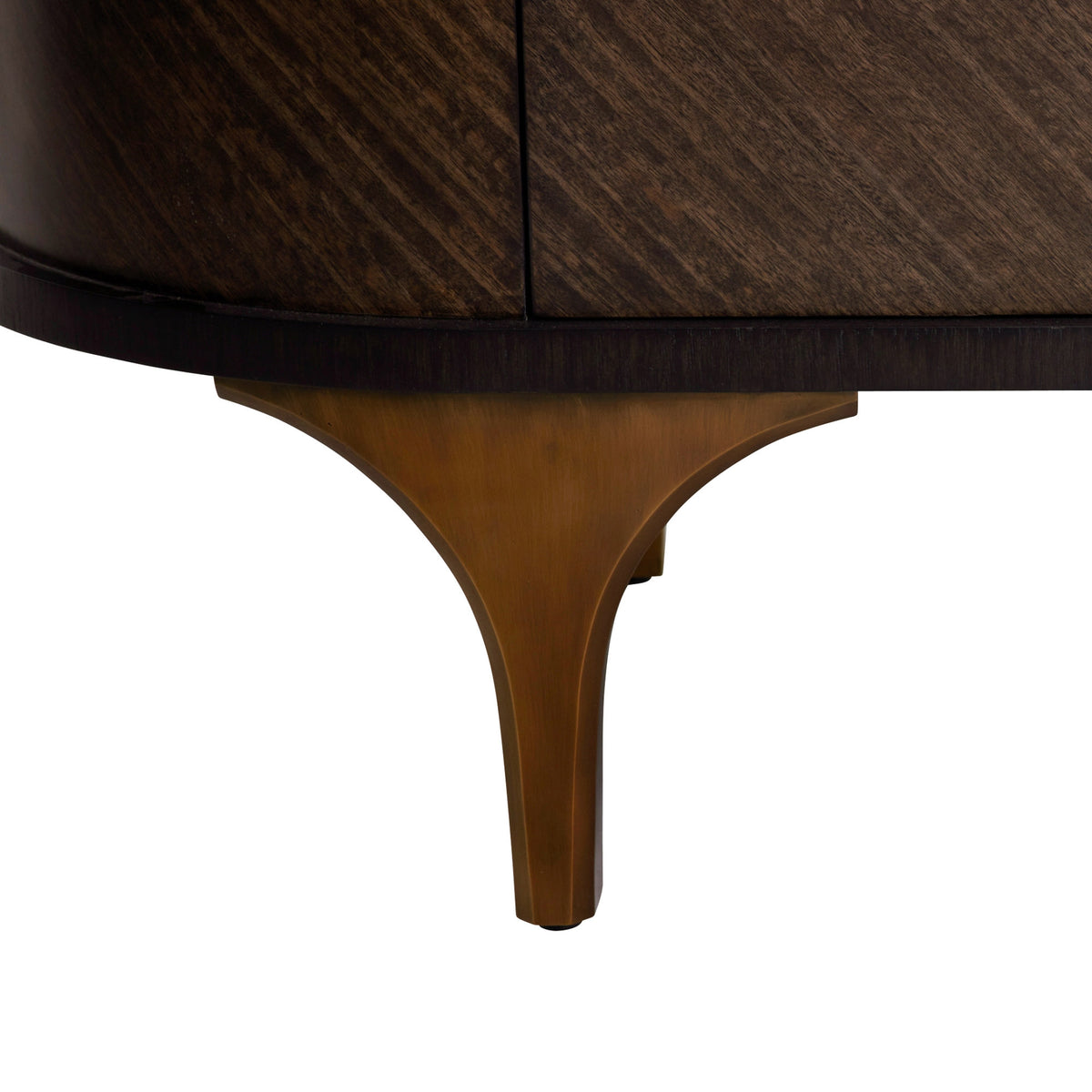 Arna 77.5" Brown & Vintage Brass Oval Sideboard/Credenza