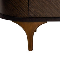 Arna 77.5" Brown & Vintage Brass Oval Sideboard/Credenza