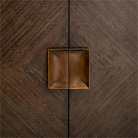 Arna 77.5" Brown & Vintage Brass Oval Sideboard/Credenza