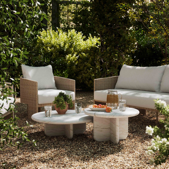 Laura Marble 24" Tall Coffee Table (Indoor or Outdoor)