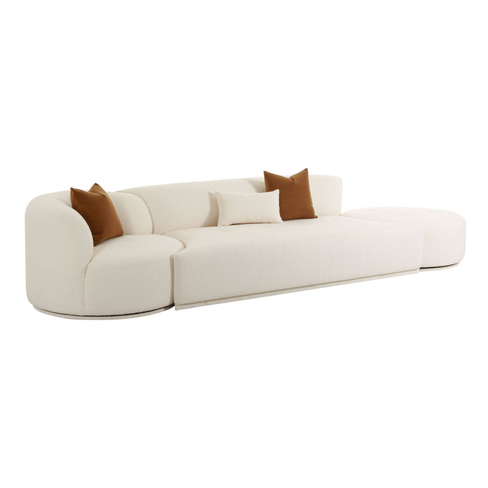 Pablo Cream Boucle 3-Piece Chaise Modular Sofa - Luxury Living Collection