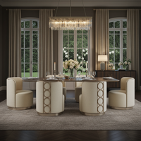 Rhumba Neutral Fabric & Burnished Silver Swivel Accent/Dining Chair
