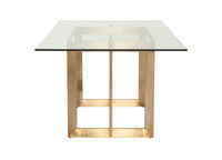 Elspeth 79" Modern Glass & Brass Dining Table
