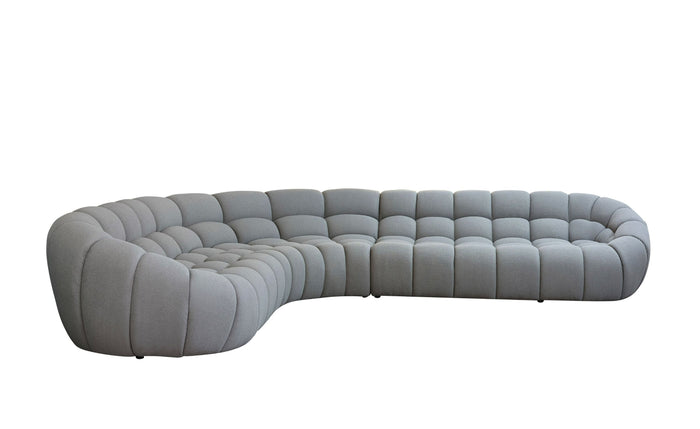 Nicoma Modern Light Grey Curved Sectional Sofa