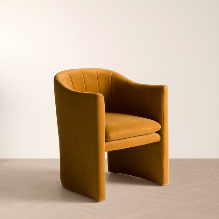 Akiko Modern Burnt Orange Fabric Dining Chair