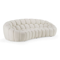 Nicoma Modern Curved Off-White Sofa