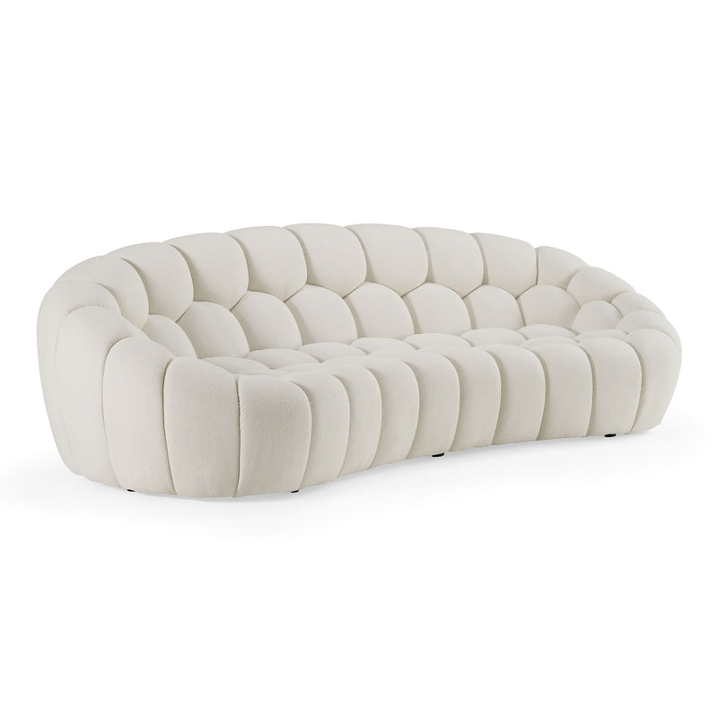 Nicoma Modern Curved Off-White Sofa