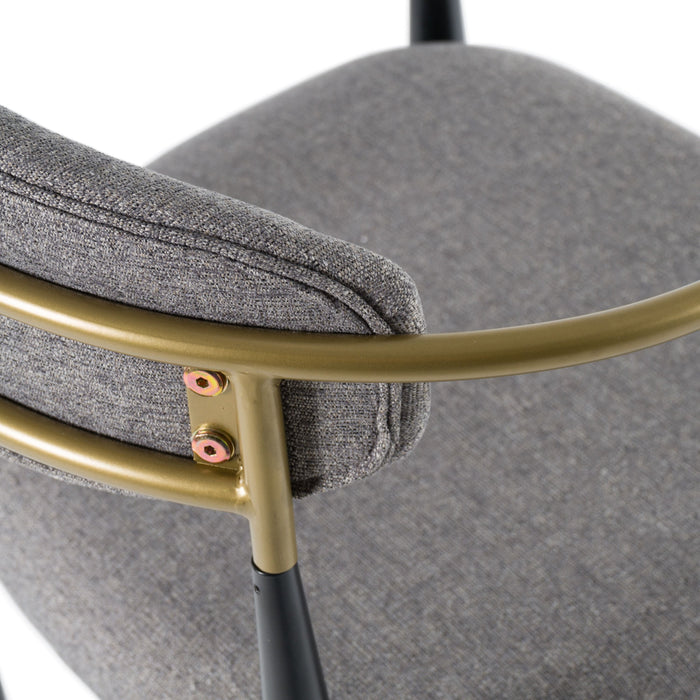 Nicole Medium Grey/Gold & Black Bar Stool