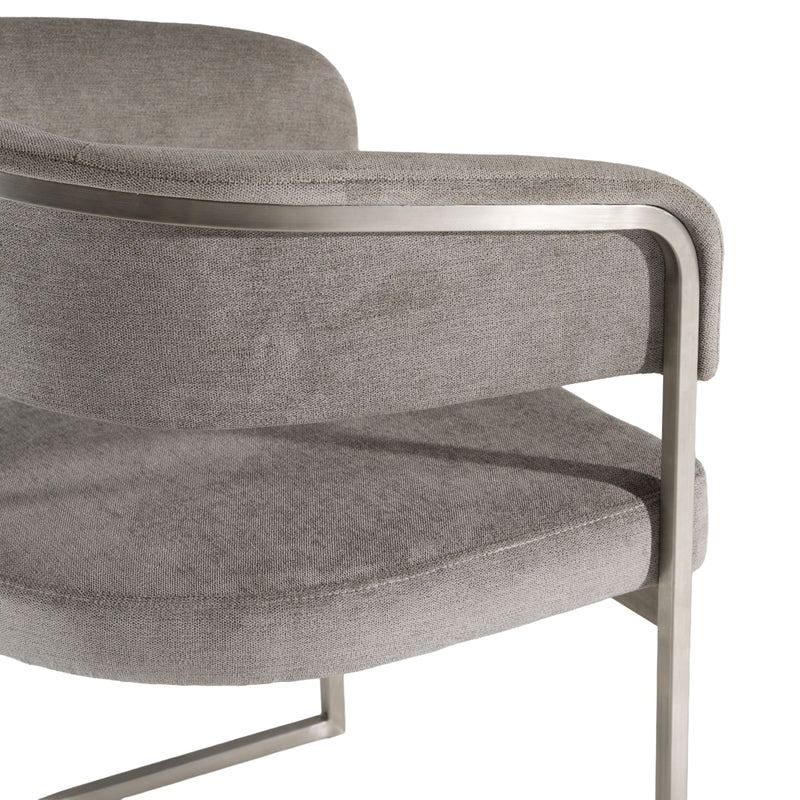 Villa Modern Grey Fabric & Silver Dining Chair