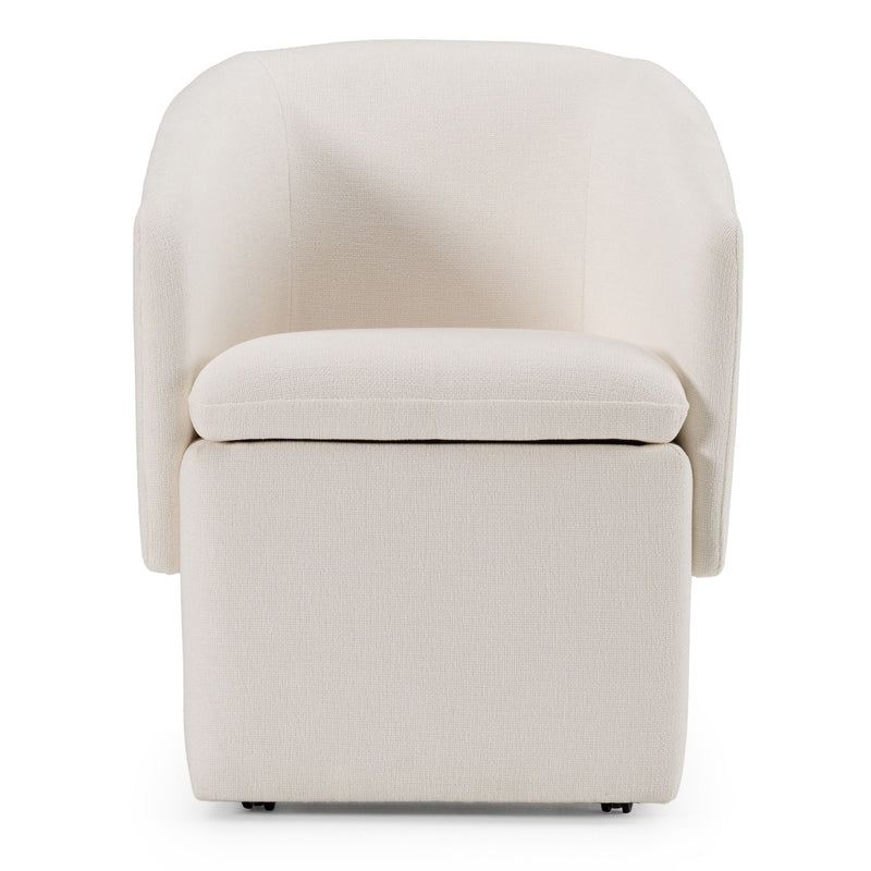 Devorah Modern Ivory Fabric Dining Chair