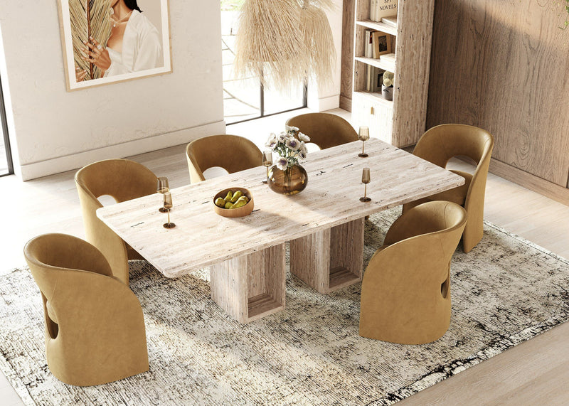 Digby Modern Tan Fabric Dining Chair