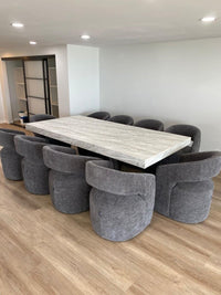 Gastra Modern Dark Grey Fabric Dining Chair