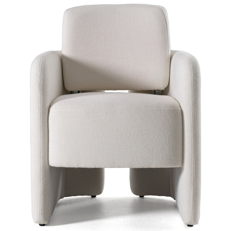 Vivianne Modern White Fabric Dining Chair