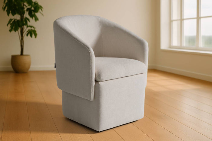 Devorah Modern Ivory Fabric Dining Chair