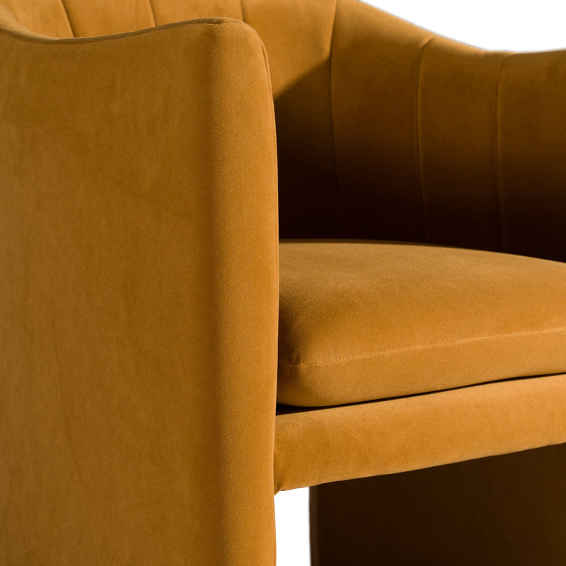 Akiko Modern Burnt Orange Fabric Dining Chair