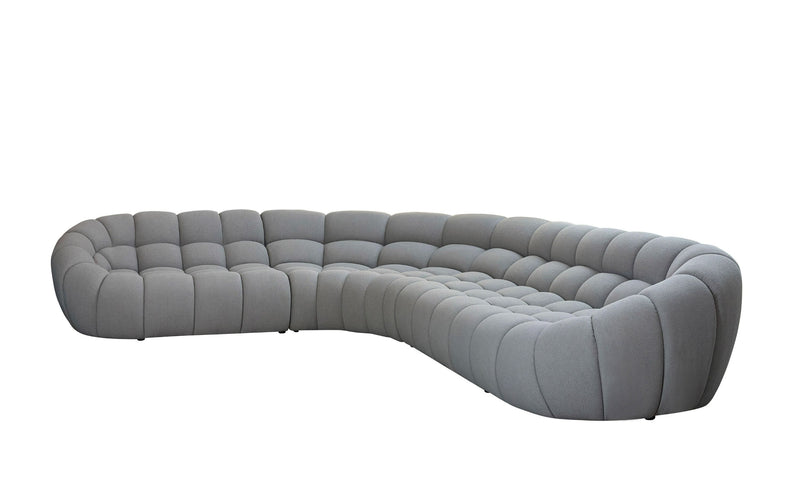 Nicoma Modern Light Grey Curved Sectional Sofa