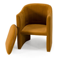 Akiko Modern Burnt Orange Fabric Dining Chair