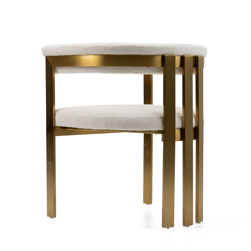 Thisbe Modern Beige & Gold Dining Chair