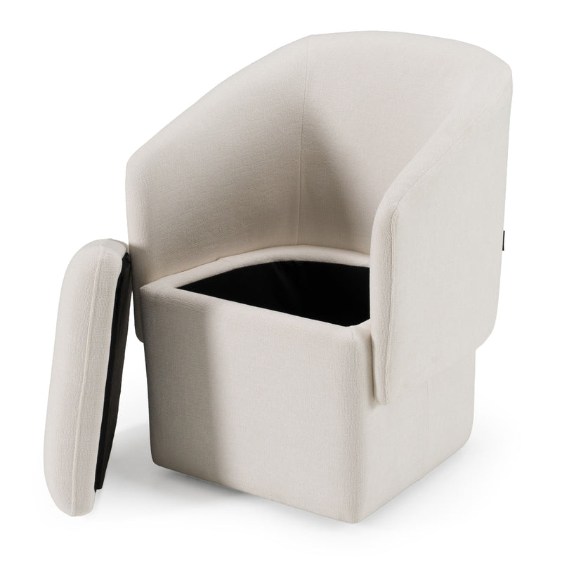 Devorah Modern Ivory Fabric Dining Chair