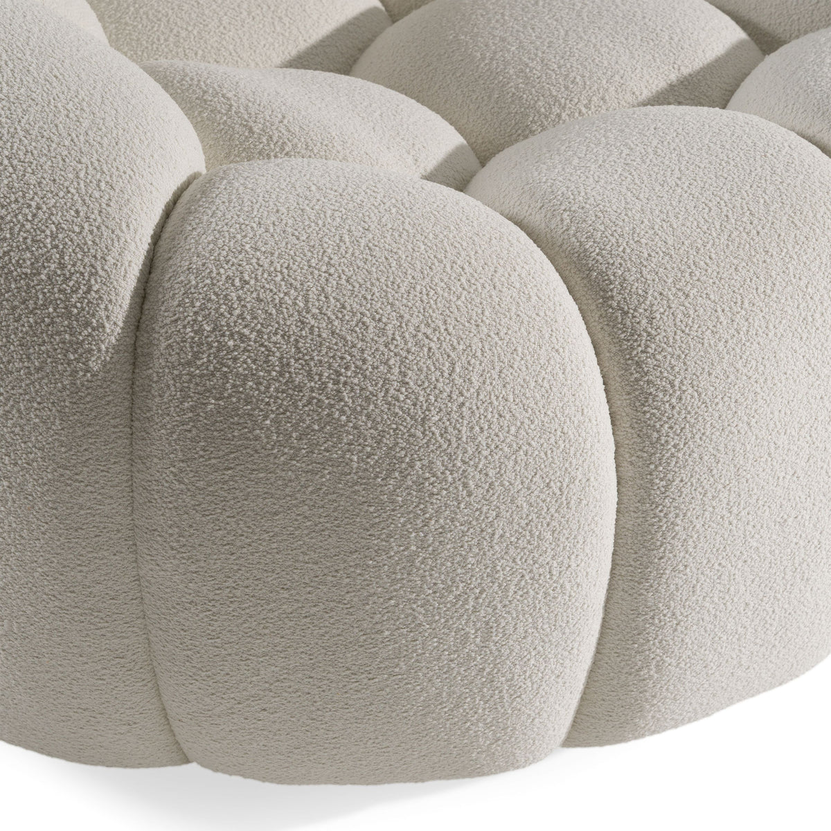 Nicoma Modern Curved Off-White Sofa