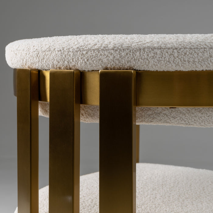Thisbe Modern Beige & Gold Dining Chair