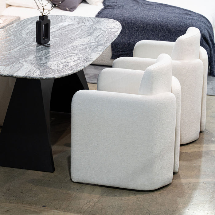 Vivianne Modern White Fabric Dining Chair
