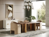 Akiko Modern Beige Fabric Dining Chair