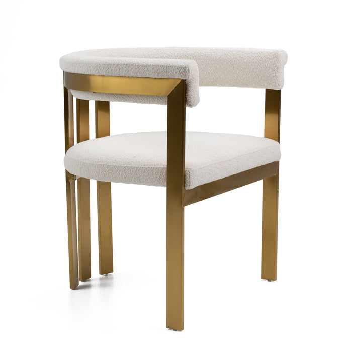 Thisbe Modern Beige & Gold Dining Chair