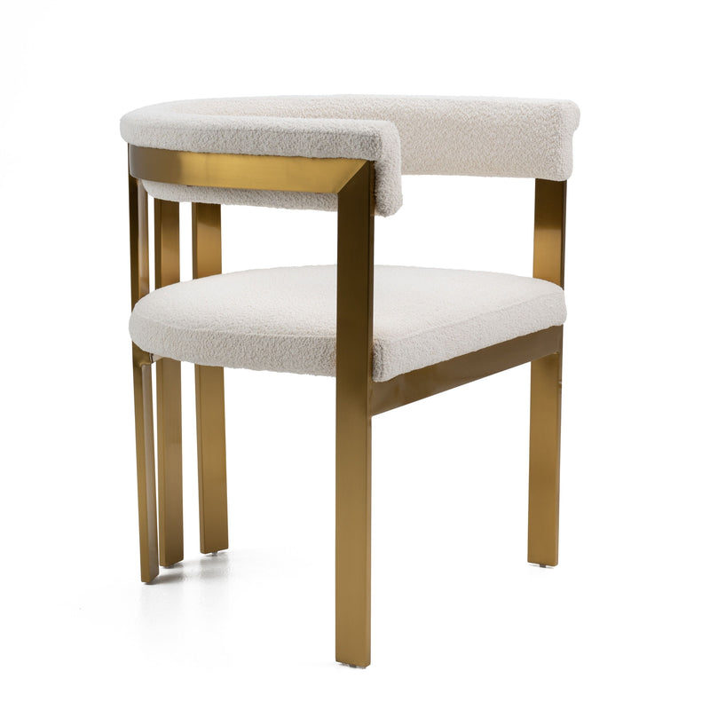 Thisbe Modern Beige & Gold Dining Chair