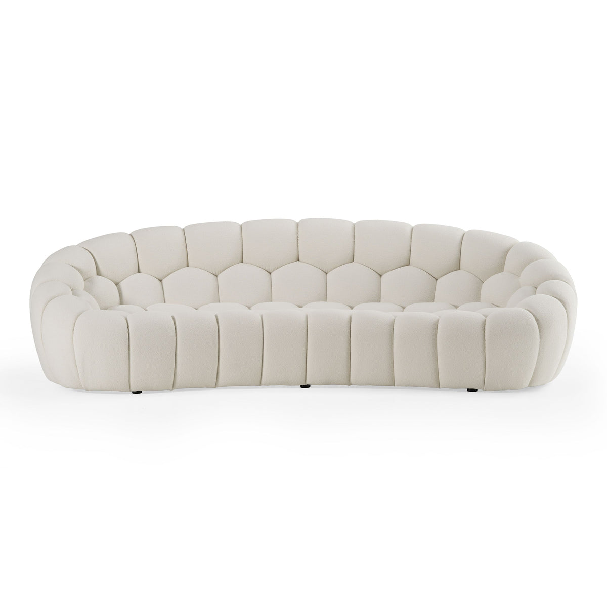 Nicoma Modern Curved Off-White Sofa