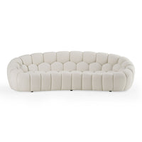 Nicoma Modern Curved Off-White Sofa