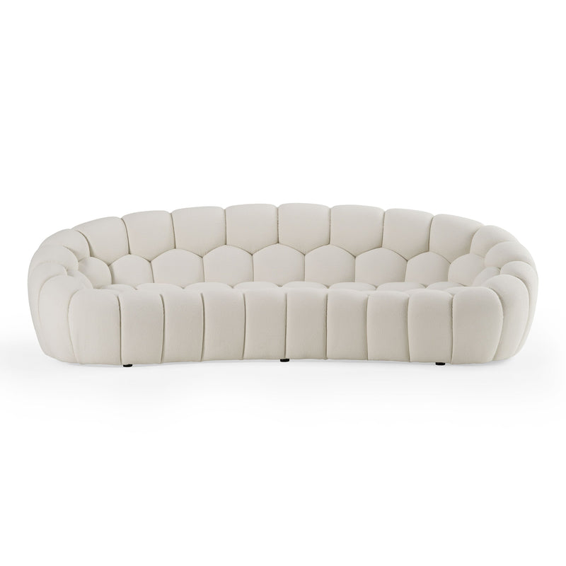 Nicoma Modern Curved Off-White Sofa