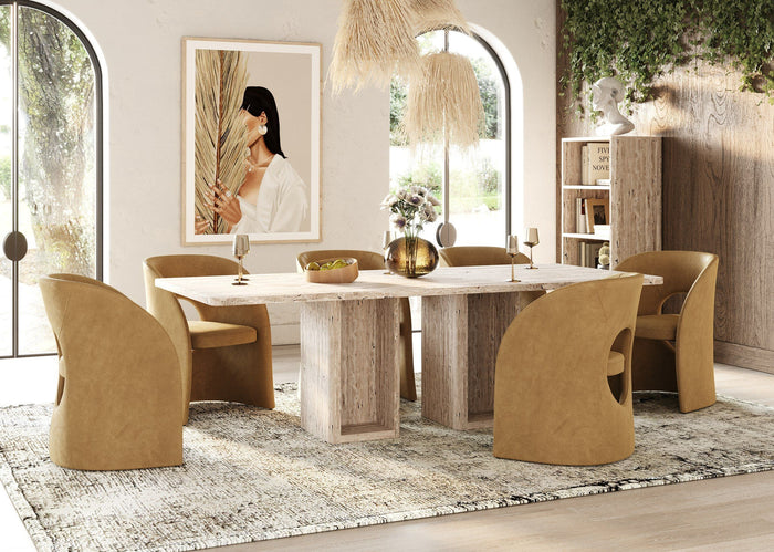 Digby Modern Tan Fabric Dining Chair