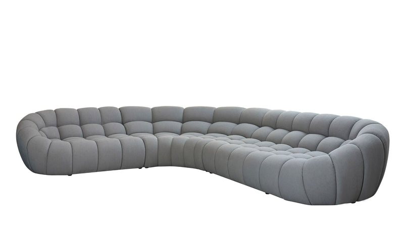 Nicoma Modern Light Grey Curved Sectional Sofa