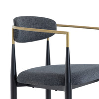 Nicole Dark Grey/Gold & Black Counter Stool