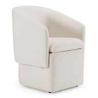 Devorah Modern Ivory Fabric Dining Chair
