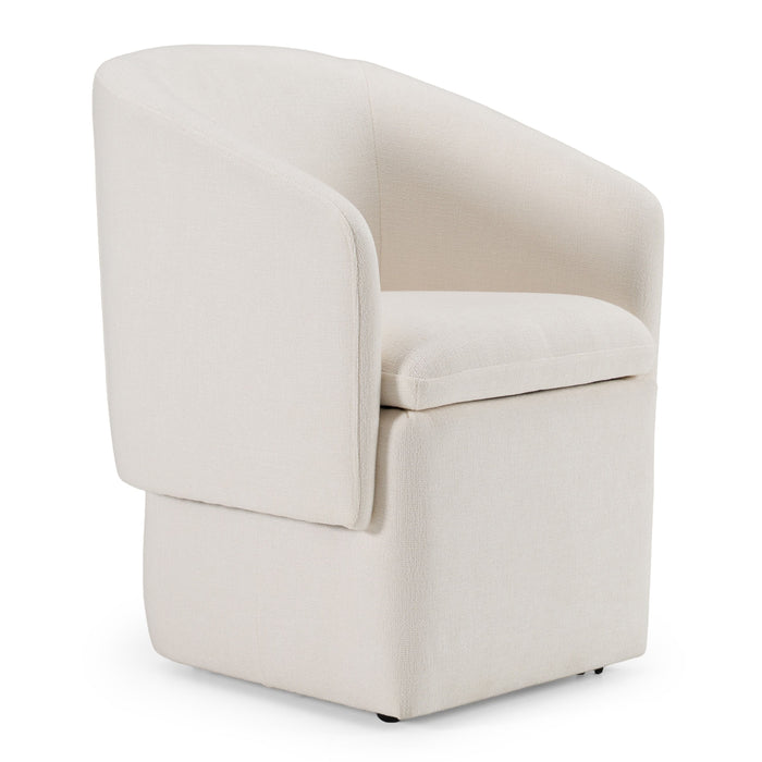 Devorah Modern Ivory Fabric Dining Chair